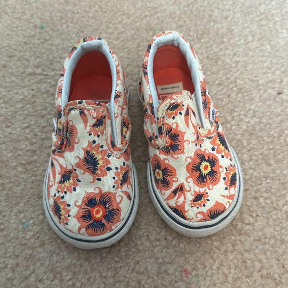 Floral Vans toddler girl size 4 - Picture 2 of 4